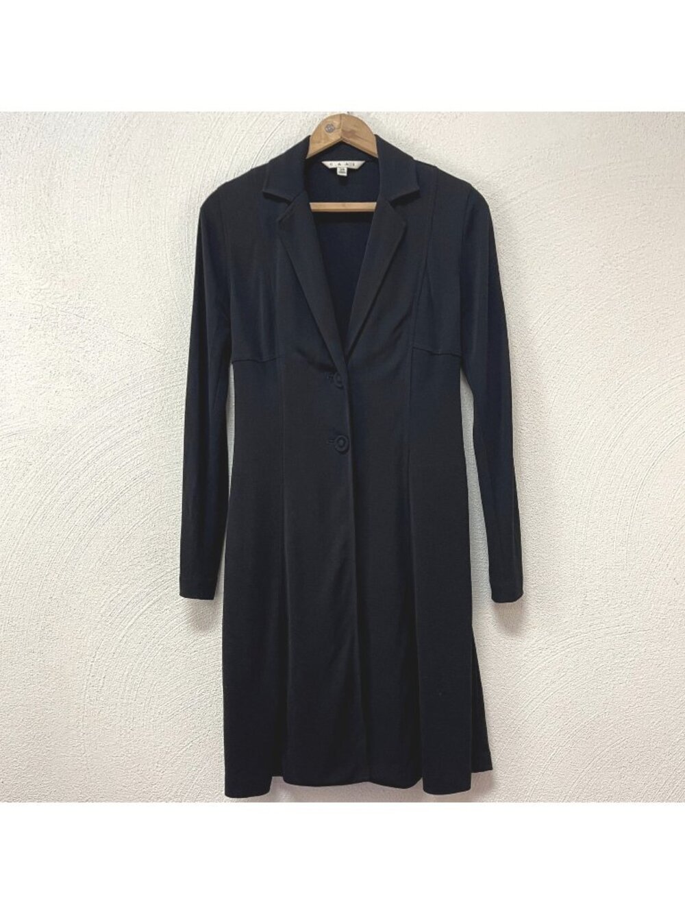 CAbi Overlay Dress Coat In Black w/ Three Button Closure Sz XS